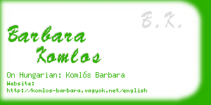 barbara komlos business card
