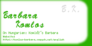 barbara komlos business card